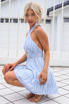 Frankie Mini Dress - Baby Blue Gingham