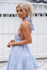 Frankie Mini Dress - Baby Blue Gingham