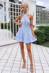 Frankie Mini Dress - Baby Blue Gingham