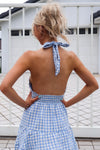 Frankie Mini Dress - Baby Blue Gingham