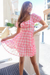 Hazel Mini Dress - Pink Gingham