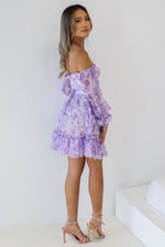 Jezzi Mini Dress - Lilac Floral