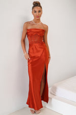 Jolene Formal Gown - Rust Brown