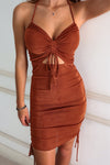 Kaia Mesh Dress - Brown