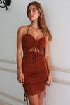 Kaia Mesh Dress - Brown