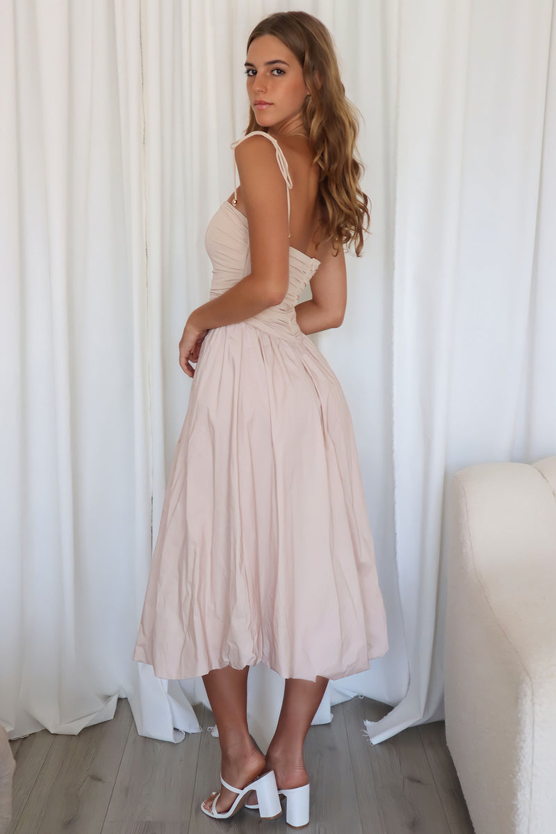 Katya Midi Dress - Nude