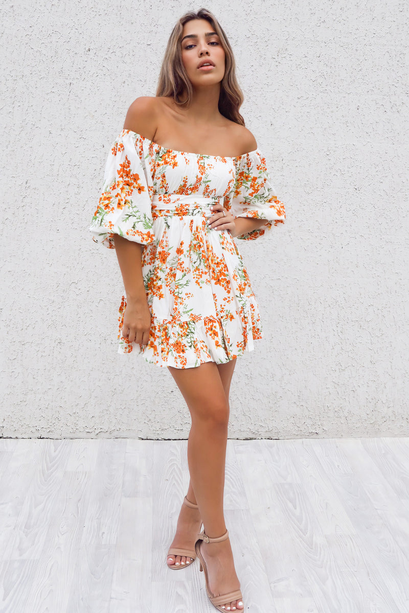 La Lune Dress - Orange Floral