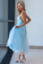 Latisha Tulle Midi Dress - Baby Blue