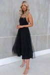 Latisha Tulle Midi Dress - Black