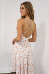 Lauren Midi Dress - Orange Floral