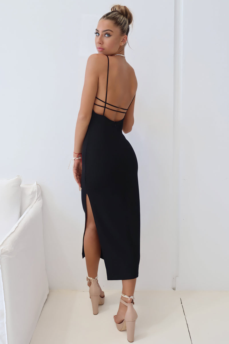 Lena Midi Dress - Black