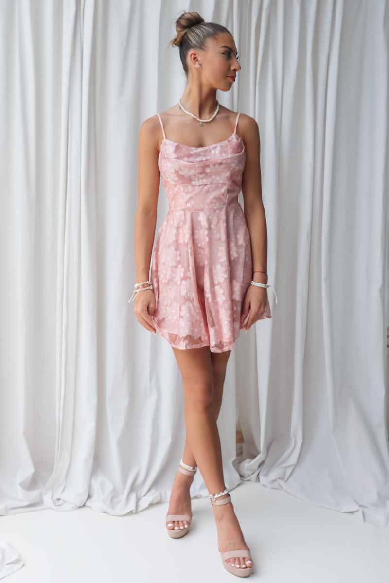 Lila Mini Dress - Pink Lace