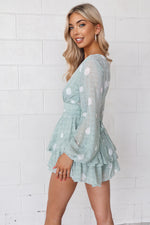 London Playsuit - Teal Spots