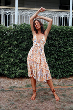 Lucianna Midi Dress - Sunrise Print - Runway Goddess