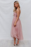 Maria Tulle Midi Dress - Blush Pink