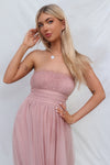 Maria Tulle Midi Dress - Blush Pink