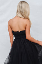 Maria Tulle Midi Dress - Black