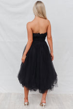 Maria Tulle Midi Dress - Black