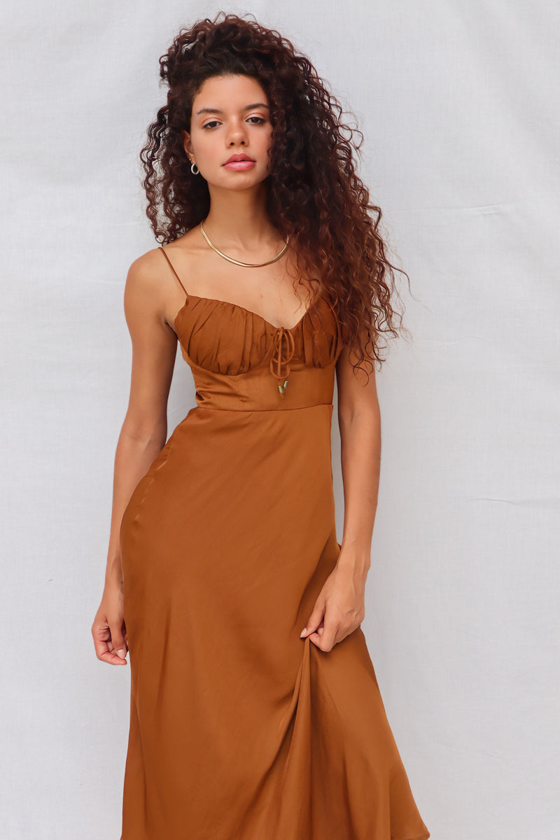 Marienne Midi Dress - Chocolate