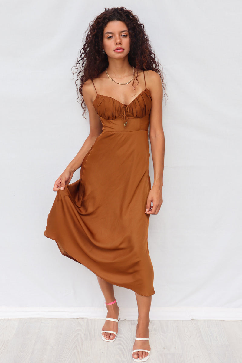 Marienne Midi Dress - Chocolate