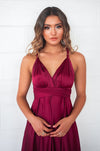 Satin Multiway Dress - Wine - Runway Goddess