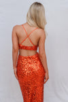 Mayna Sequin Gown - Orange