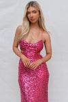 Mayna Sequin Gown - Fuchsia Pink