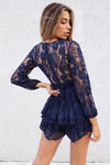 Monaco Lace Playsuit - Navy