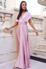 Pandora Multiway Gown - Blush Pink Satin