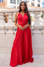 Pandora Multiway Gown - Red Satin