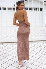 Mercury Sequin Gown - Brown