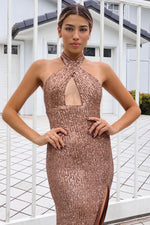 Mercury Sequin Gown - Brown