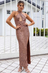 Mercury Sequin Gown - Brown