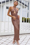 Mercury Sequin Gown - Brown