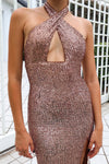 Mercury Sequin Gown - Brown