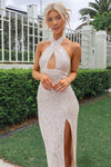 Mercury Sequin Gown - Beige