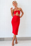 Ezra Midi Dress - Red