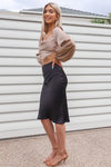 Mabel Satin Skirt - Black