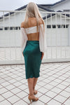 Mabel Satin Skirt - Green