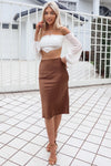 Mabel Satin Skirt - Chocolate Brown