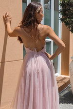 Latisha Tulle Midi Dress - Blush Pink