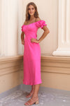 Claudia Midi Dress - Hot Pink