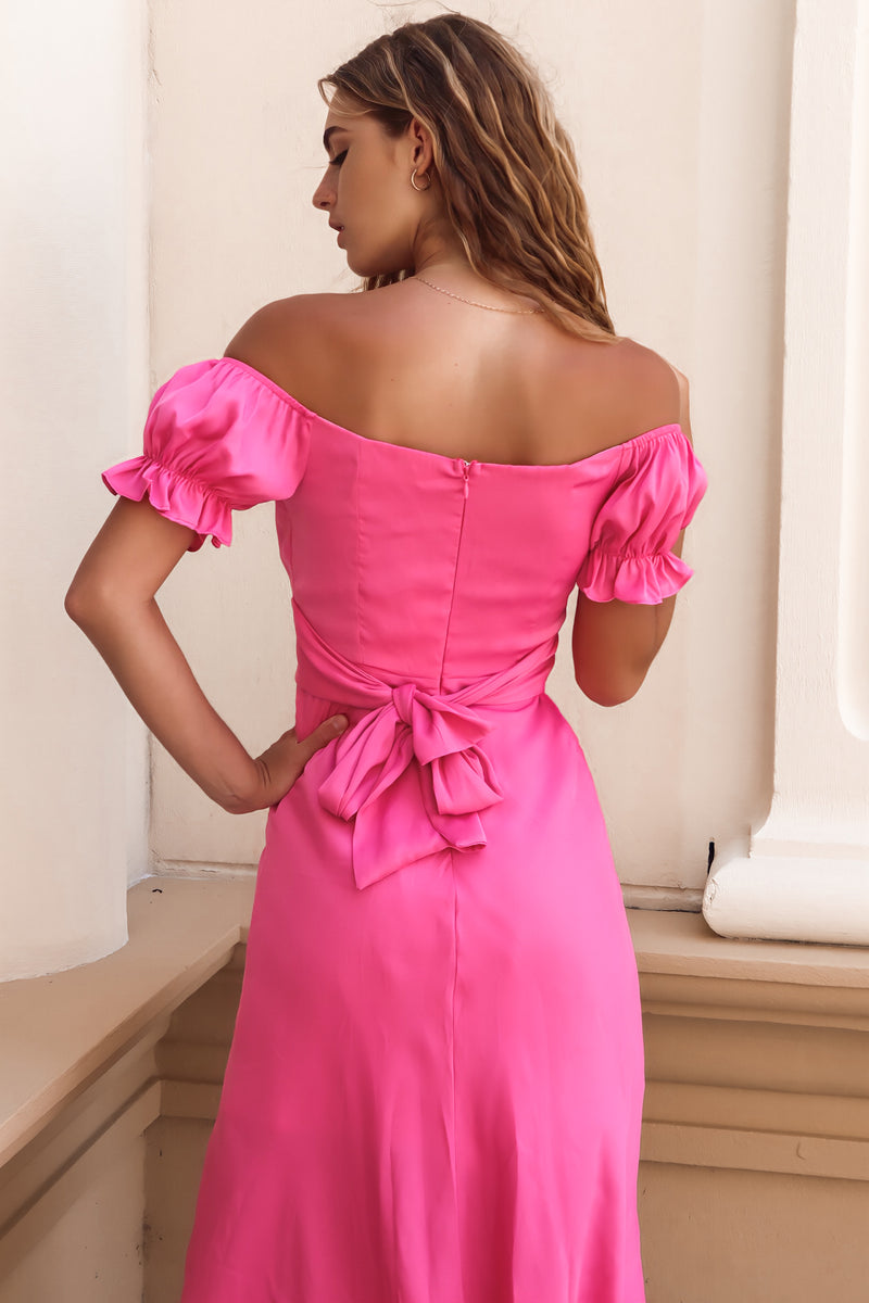 Claudia Midi Dress - Hot Pink