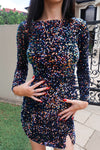 Stardust Sequin Dress - Navy