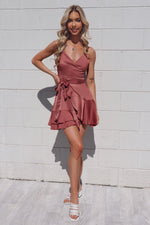 Alyssa Satin Dress - Rose Pink