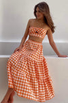 Addison Set Top - Orange Gingham