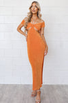 Portia Cutout Dress - Orange or Nude