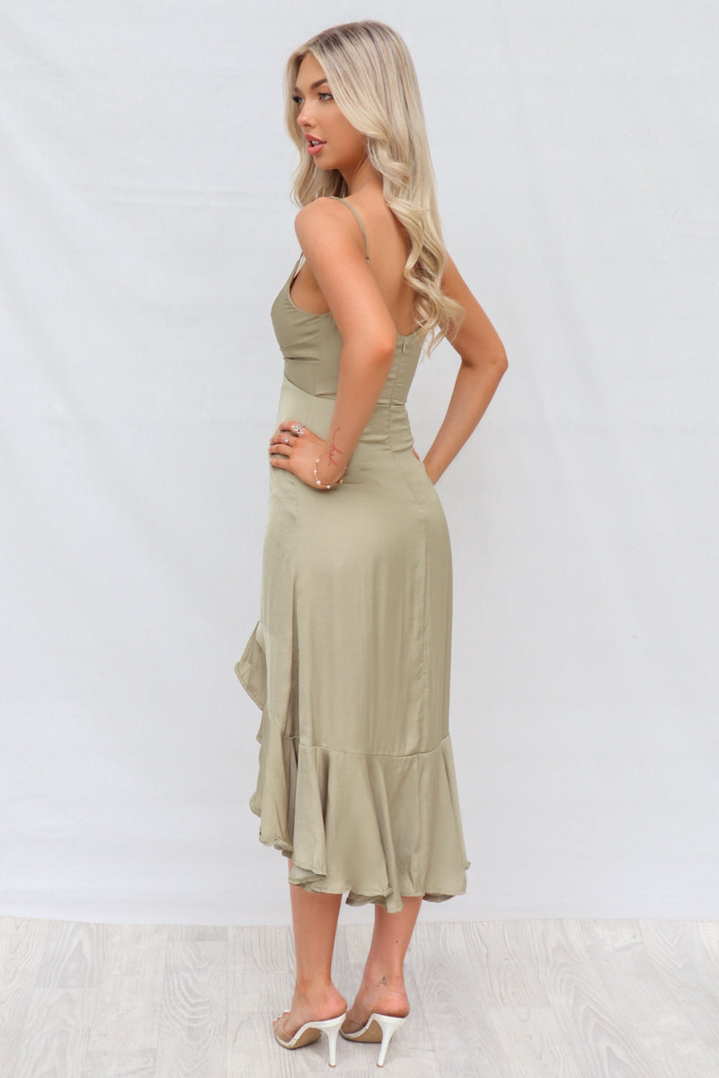 Renner Midi Dress - Khaki Green