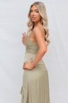 Renner Midi Dress - Khaki Green