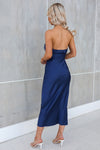 Rylee Satin Midi Dress - Navy